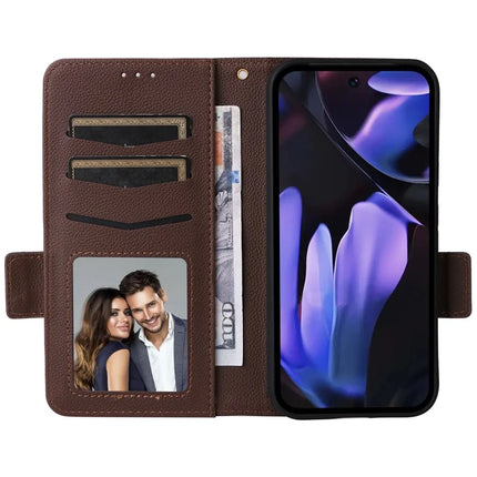 For Google Pixel 9a Case Litchi Texture PU Leather Wallet Flip Phone Cover