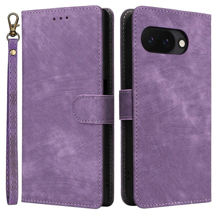For Google Pixel 9a Wallet Case RFID Blocking PU Leather Cover Stand View - Purple