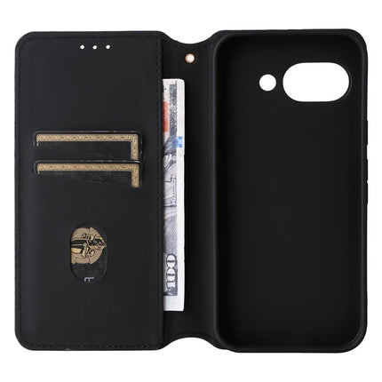 For Google Pixel 9a Wallet Case Rhombus Imprinted Leather Phone Cover