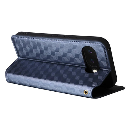 For Google Pixel 9a Wallet Case Rhombus Imprinted Leather Phone Cover