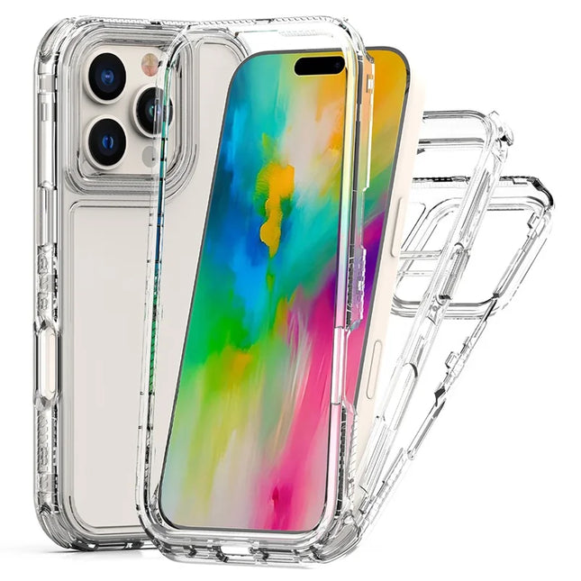 For iPhone 16 Pro Max Case Acrylic+TPU Clear Phone Cover (Big Lens Hole)