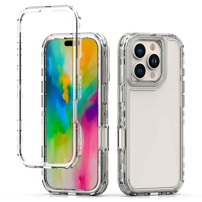 For iPhone 16 Pro Max Case Acrylic+TPU Clear Phone Cover (Big Lens Hole)