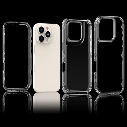 For iPhone 16 Pro Max Case Acrylic+TPU Clear Phone Cover (Big Lens Hole)