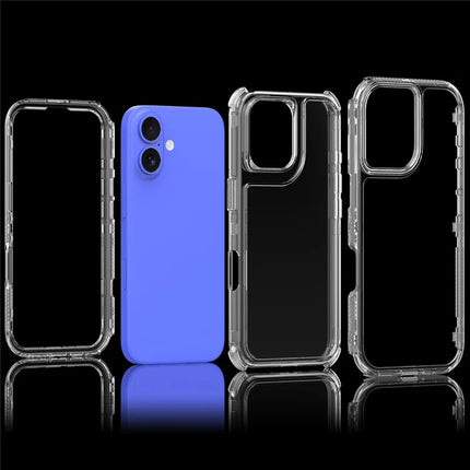 For iPhone 16 Plus Case Acrylic+TPU Clear Phone Cover (Big Lens Hole)