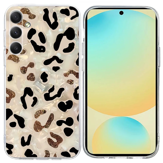 For Samsung Galaxy A24 4G (162.1 x 77.6 x 8.3mm) Case Pattern Printing Shockproof Soft TPU Phone Cover - Leopard Print