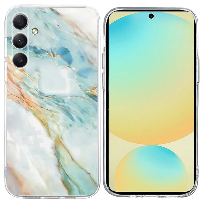 For Samsung Galaxy A24 4G (162.1 x 77.6 x 8.3mm) Case Pattern Printing Shockproof Soft TPU Phone Cover - Oil Painting Marble