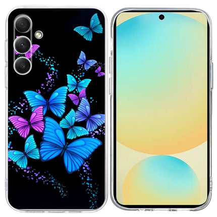 For Samsung Galaxy A24 4G (162.1 x 77.6 x 8.3mm) Case Pattern Printing Shockproof Soft TPU Phone Cover - Colorful Butterflies