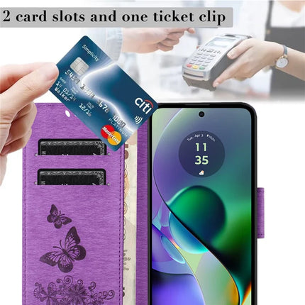 For Samsung Galaxy A06 Case Butterflies Flower Leather Wallet Flip Phone Cover