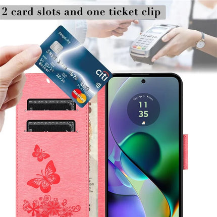 For Samsung Galaxy A06 Case Butterflies Flower Leather Wallet Flip Phone Cover
