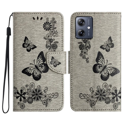 For Samsung Galaxy A06 Case Butterflies Flower Leather Wallet Flip Phone Cover - Grey