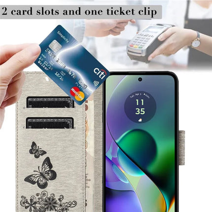 For Samsung Galaxy A06 Case Butterflies Flower Leather Wallet Flip Phone Cover