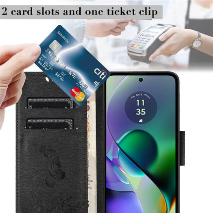 For Samsung Galaxy A06 Case Butterflies Flower Leather Wallet Flip Phone Cover