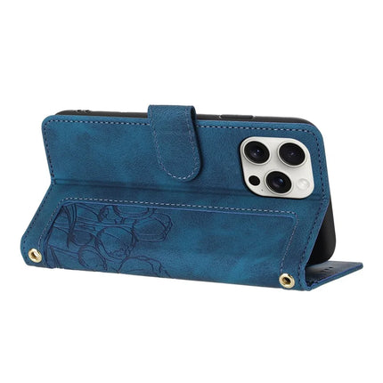 For iPhone 16 Pro Max Case Tulip Leather Phone Cover with 5 Card Slots Wallet