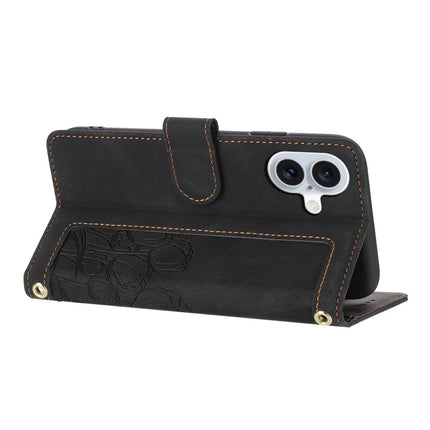 For iPhone 16 Plus Case Tulip Leather Phone Cover with 5 Card Slots Wallet