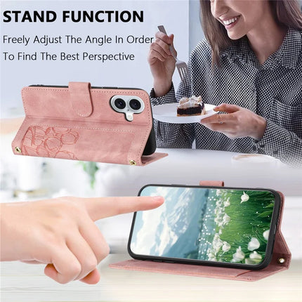 For iPhone 16 Plus Case Tulip Leather Phone Cover with 5 Card Slots Wallet