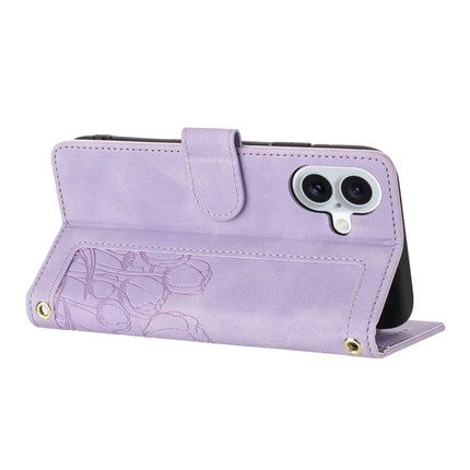 For iPhone 16 Plus Case Tulip Leather Phone Cover with 5 Card Slots Wallet