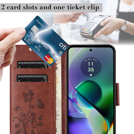 For Samsung Galaxy A06 Case Imprinted Mini Butterfly Leather Wallet Phone Cover