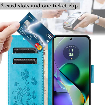 For Samsung Galaxy A06 Case Imprinted Mini Butterfly Leather Wallet Phone Cover