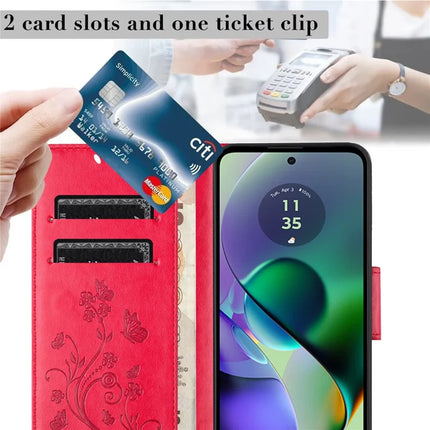 For Samsung Galaxy A06 Case Imprinted Mini Butterfly Leather Wallet Phone Cover