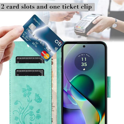 For Samsung Galaxy A06 Case Imprinted Mini Butterfly Leather Wallet Phone Cover