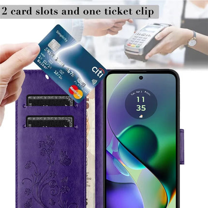 For Samsung Galaxy A06 Case Imprinted Mini Butterfly Leather Wallet Phone Cover