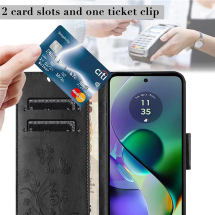 For Samsung Galaxy A06 Case Imprinted Mini Butterfly Leather Wallet Phone Cover