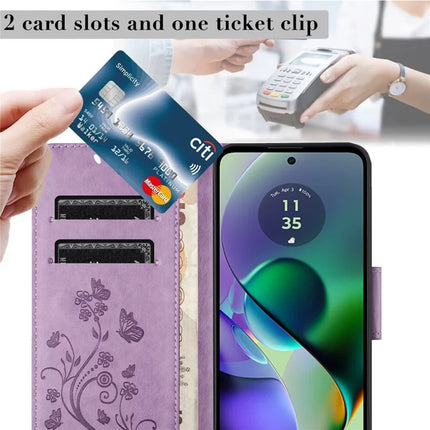 For Samsung Galaxy A06 Case Imprinted Mini Butterfly Leather Wallet Phone Cover