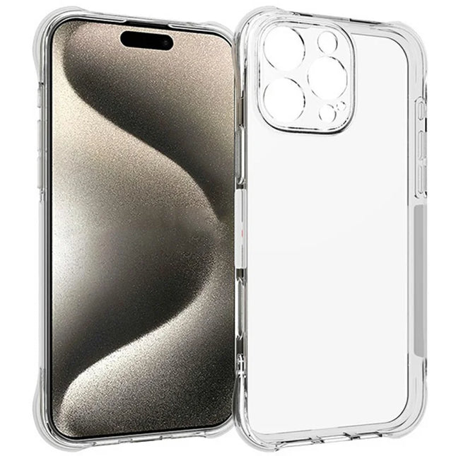 For iPhone 16 Pro Max Clear Phone Case 2.0mm Thickness Shockproof TPU Phone Cover