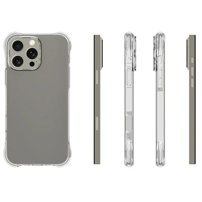 For iPhone 16 Pro Max Clear Phone Case 2.0mm Thickness Shockproof TPU Phone Cover