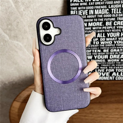 For iPhone 16 Plus Case Drop-Proof TPU+Cloth Back Phone Cover Compatible with MagSafe
