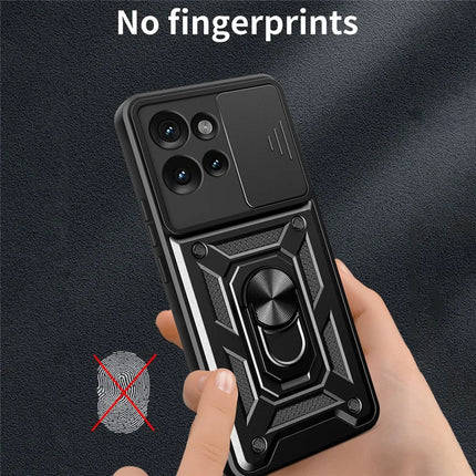 For Motorola Edge 50 5G Case with Slide Camera Lid PC+TPU Kickstand Phone Cover