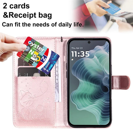 For Motorola Moto G35 5G Case Cat Bee Pattern Leather Phone Cover