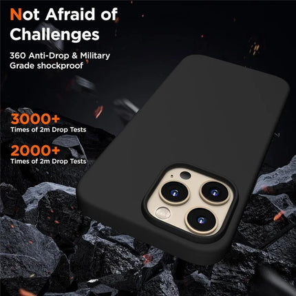 For iPhone 13 Pro Max Case Compatible with MagSafe Liquid Silicone Cover with 2 Tempered Glass Screen Films