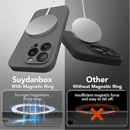 For iPhone 13 Pro Max Case Compatible with MagSafe Liquid Silicone Cover with 2 Tempered Glass Screen Films