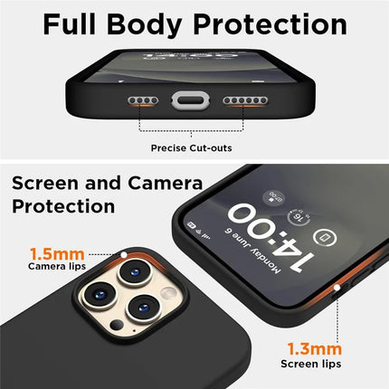 For iPhone 13 Pro Max Case Compatible with MagSafe Liquid Silicone Cover with 2 Tempered Glass Screen Films