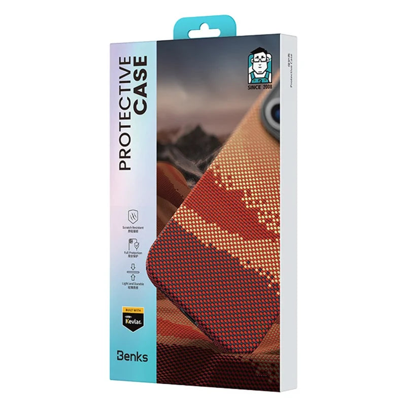 ShopCaseCart Lightweight Durable iPhone 16 Pro Protective cover Compatible with MagSafe Carbon Fiber Texture Aramid Fiber + PC Phone Cover, Gold