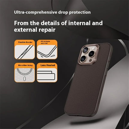 BENKS For iPhone 16 Pro Case Compatible with MagSafe Carbon Fiber Texture Aramid Fiber Phone Cover