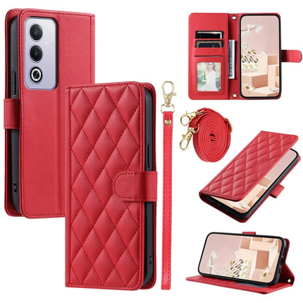 Leather Case for Oppo A80 5G / K12x 5G (India) / A3 Pro (Global) 5G / A3 Pro (India) 5G / A3x 5G (China) Wallet Phone Cover - Red