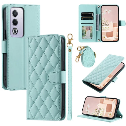 Leather Case for Oppo A80 5G / K12x 5G (India) / A3 Pro (Global) 5G / A3 Pro (India) 5G / A3x 5G (China) Wallet Phone Cover - Mint Green