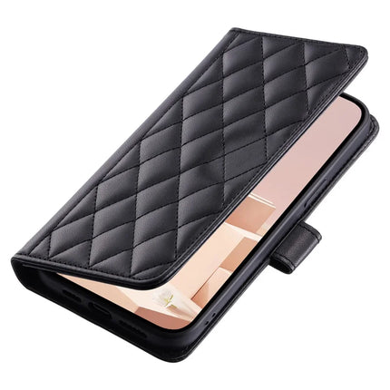 For Samsung Galaxy A06 Wallet Case Rhombus Grid PU Leather Phone Cover