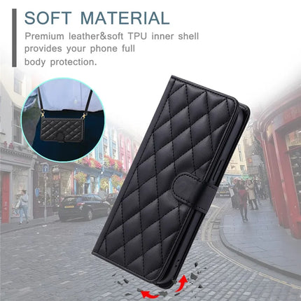 For Samsung Galaxy A06 Wallet Case Rhombus Grid PU Leather Phone Cover