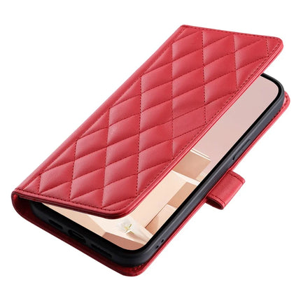 For Samsung Galaxy A06 Wallet Case Rhombus Grid PU Leather Phone Cover