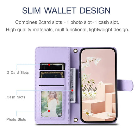 For Samsung Galaxy A06 Wallet Case Rhombus Grid PU Leather Phone Cover