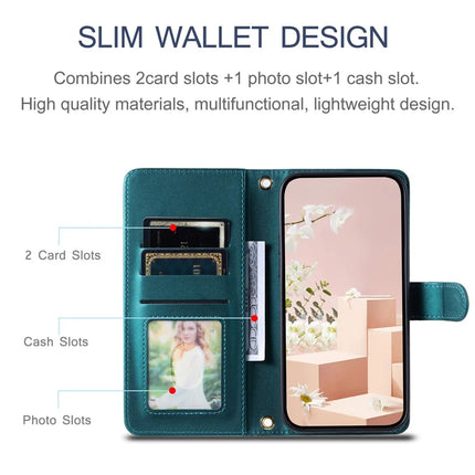 For Samsung Galaxy A06 Wallet Case Rhombus Grid PU Leather Phone Cover