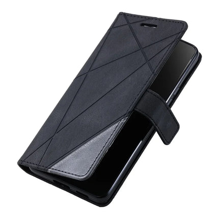 For Honor 200 Pro 5G Case Imprinted Lines PU Leather Splicing Wallet Phone Cover