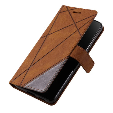 For Honor 200 Pro 5G Case Imprinted Lines PU Leather Splicing Wallet Phone Cover