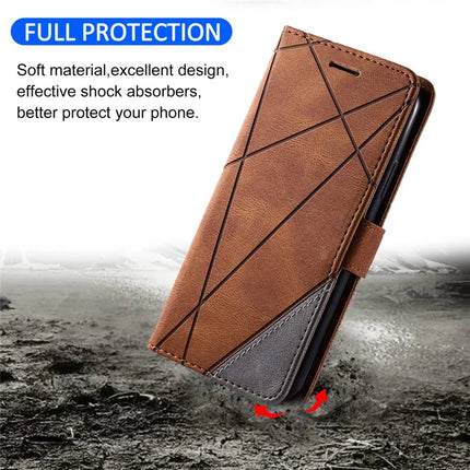 For Honor 200 Pro 5G Case Imprinted Lines PU Leather Splicing Wallet Phone Cover