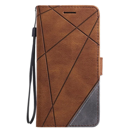 For Honor 200 Pro 5G Case Imprinted Lines PU Leather Splicing Wallet Phone Cover