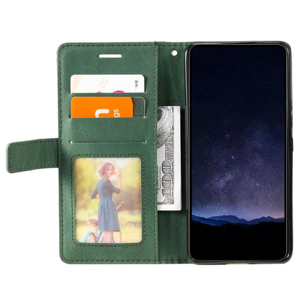 For Oppo Reno12 F 4G Case Imprinted Lines PU Leather Splicing Wallet Phone Cover
