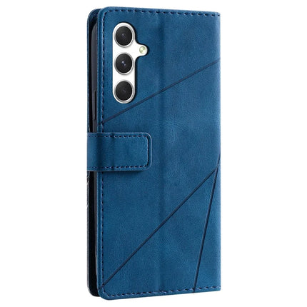 For Samsung Galaxy A16 4G / 5G Case Imprinted Lines PU Leather Splicing Wallet Phone Cover